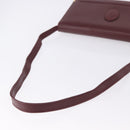 CARTIER Must Line Shoulder Bag Leather Bordeaux Gold Tone Auth ka5348-7