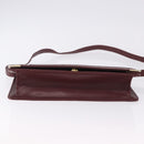 CARTIER Must Line Shoulder Bag Leather Bordeaux Gold Tone Auth ka5348-9