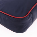 SAINT LAURENT Shoulder Bag Nylon Navy Gold Tone 733294 Auth ka5349M-9