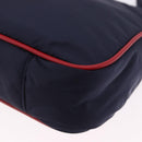 SAINT LAURENT Shoulder Bag Nylon Navy Gold Tone 733294 Auth ka5349M-16