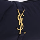 SAINT LAURENT Shoulder Bag Nylon Navy Gold Tone 733294 Auth ka5349M-10