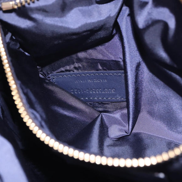 SAINT LAURENT Shoulder Bag Nylon Navy Gold Tone 733294 Auth ka5349M