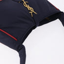SAINT LAURENT Shoulder Bag Nylon Navy Gold Tone 733294 Auth ka5349M-6