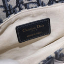 Christian Dior Trotter Saddle Hand Bag 2way Navy Gold Tone Auth ka5351M-18