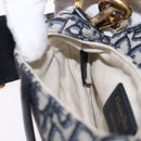 Christian Dior Trotter Saddle Hand Bag 2way Navy Gold Tone Auth ka5351M-21