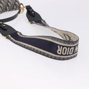 Christian Dior Trotter Saddle Hand Bag 2way Navy Gold Tone Auth ka5351M-9