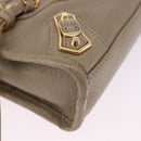 BALENCIAGA Mini City Hand Bag Leather 2way Beige Gold Tone 453293 Auth ka5352V-12