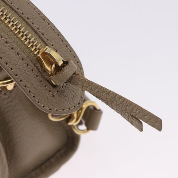 BALENCIAGA Mini City Hand Bag Leather 2way Beige Gold Tone 453293 Auth ka5352V