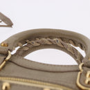 BALENCIAGA Mini City Hand Bag Leather 2way Beige Gold Tone 453293 Auth ka5352V-8