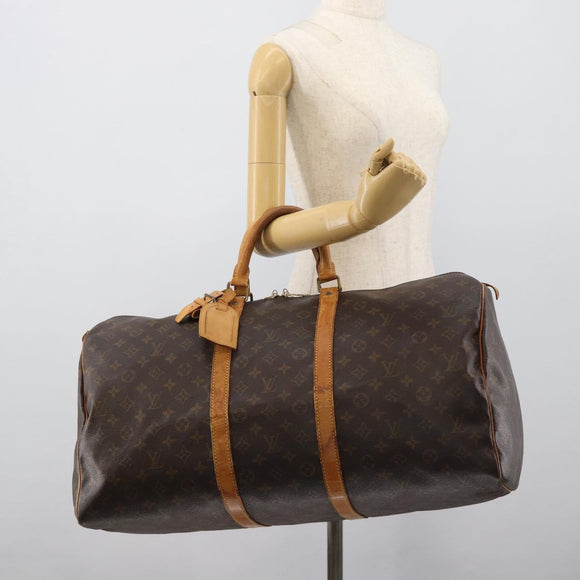 LOUIS VUITTON Monogram Keepall 55 Boston Bag M41424 LV Auth ka5353