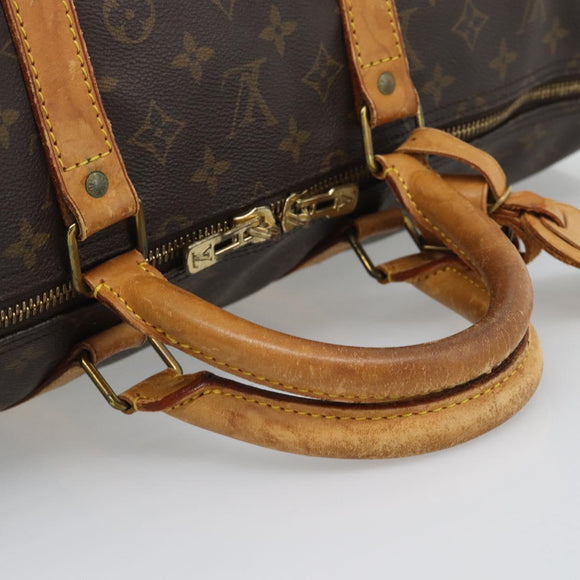 LOUIS VUITTON Monogram Keepall 55 Boston Bag M41424 LV Auth ka5353