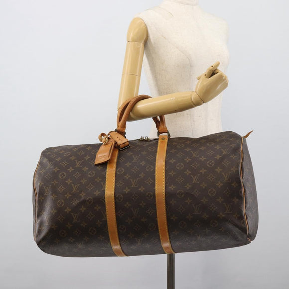 LOUIS VUITTON Monogram Keepall 55 Boston Bag M41424 LV Auth ka5354
