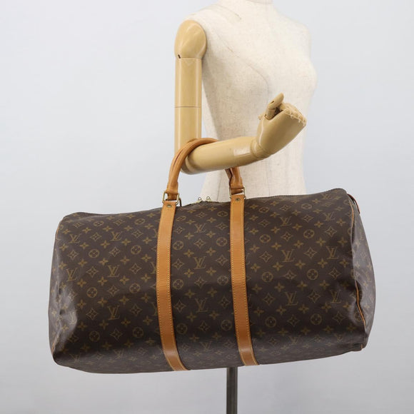 LOUIS VUITTON Monogram Keepall 55 Boston Bag M41424 LV Auth ka5355A