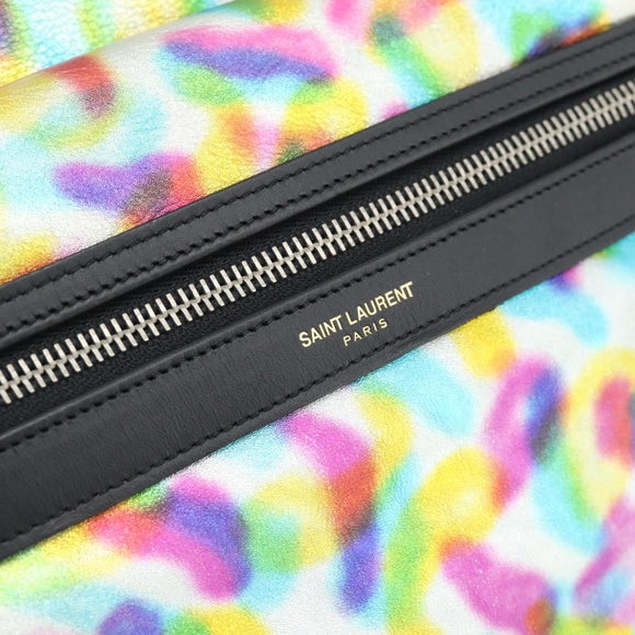SAINT LAURENT Backpack Leather Multicolor Silver 326865 Auth ka5357M