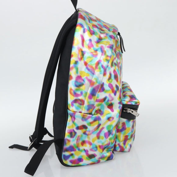 SAINT LAURENT Backpack Leather Multicolor Silver 326865 Auth ka5357M