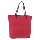 FENDI Zucchino Canvas Tote Bag Red Brown 8BH074 Auth ka5359-1
