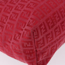 FENDI Zucchino Canvas Tote Bag Red Brown 8BH074 Auth ka5359-9