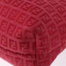 FENDI Zucchino Canvas Tote Bag Red Brown 8BH074 Auth ka5359-16