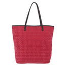 FENDI Zucchino Canvas Tote Bag Red Brown 8BH074 Auth ka5359-13
