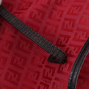 FENDI Zucchino Canvas Tote Bag Red Brown 8BH074 Auth ka5359-10