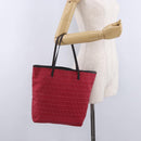 FENDI Zucchino Canvas Tote Bag Red Brown 8BH074 Auth ka5359-21