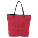 FENDI Zucchino Canvas Tote Bag Red Brown 8BH074 Auth ka5359-2