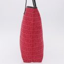 FENDI Zucchino Canvas Tote Bag Red Brown 8BH074 Auth ka5359-3