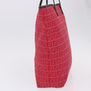 FENDI Zucchino Canvas Tote Bag Red Brown 8BH074 Auth ka5359-4