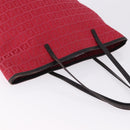FENDI Zucchino Canvas Tote Bag Red Brown 8BH074 Auth ka5359-6