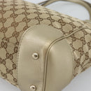 GUCCI GG Canvas Hand Bag Beige Gold Tone 257061 Auth ka5360V-12