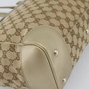 GUCCI GG Canvas Hand Bag Beige Gold Tone 257061 Auth ka5360V-13