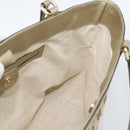 GUCCI GG Canvas Hand Bag Beige Gold Tone 257061 Auth ka5360V-16