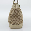 GUCCI GG Canvas Hand Bag Beige Gold Tone 257061 Auth ka5360V-4
