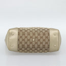 GUCCI GG Canvas Hand Bag Beige Gold Tone 257061 Auth ka5360V-9
