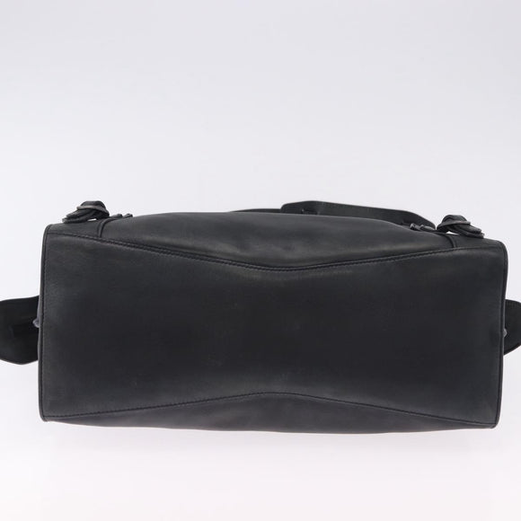 BALENCIAGA Le City Hand Bag Leather Navy Silver 684907 Auth ka5367SAM