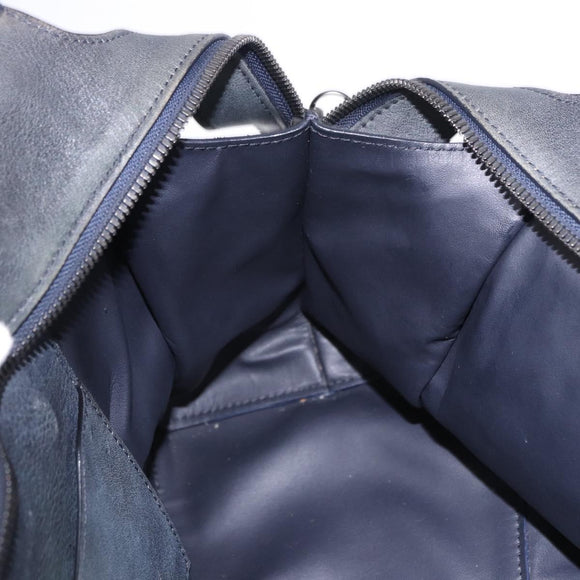 BALENCIAGA Le City Hand Bag Leather Navy Silver 684907 Auth ka5367SAM