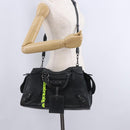 BALENCIAGA Le City Hand Bag Leather Navy Silver 684907 Auth ka5367SAM-26