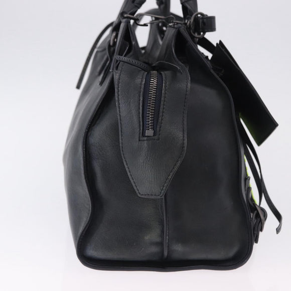 BALENCIAGA Le City Hand Bag Leather Navy Silver 684907 Auth ka5367SAM