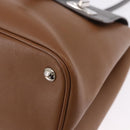PRADA Hand Bag Leather 2way Brown Silver Auth ka5368V-16