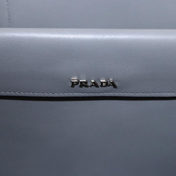 PRADA Hand Bag Leather 2way Brown Silver Auth ka5368V