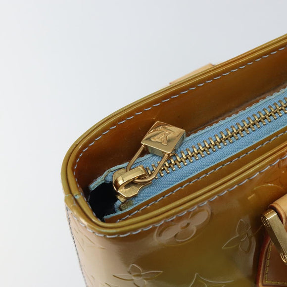 LOUIS VUITTON Monogram Vernis Houston Hand Bag Baby Blue M91005 LV Auth ka537