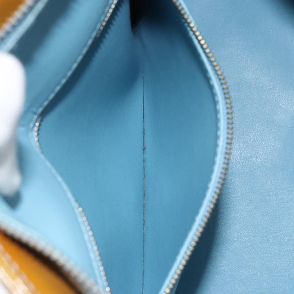 LOUIS VUITTON Monogram Vernis Houston Hand Bag Baby Blue M91005 LV Auth ka537