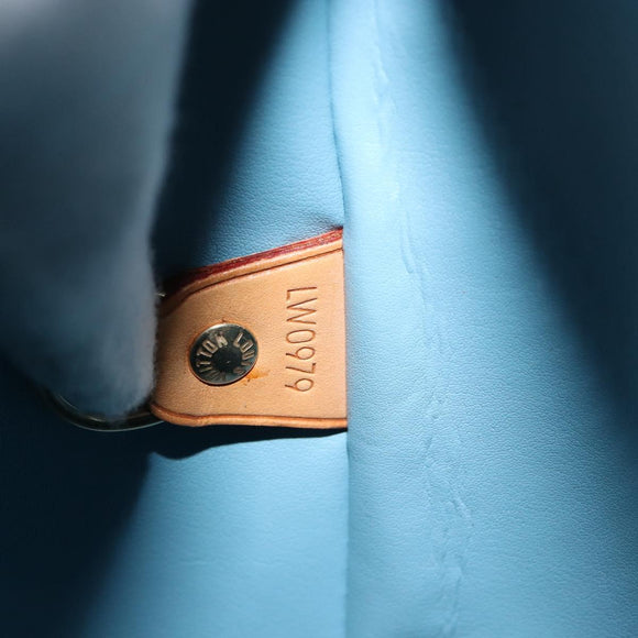 LOUIS VUITTON Monogram Vernis Houston Hand Bag Baby Blue M91005 LV Auth ka537