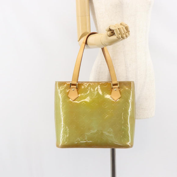 LOUIS VUITTON Monogram Vernis Houston Hand Bag Baby Blue M91005 LV Auth ka537