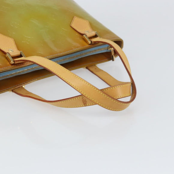 LOUIS VUITTON Monogram Vernis Houston Hand Bag Baby Blue M91005 LV Auth ka537