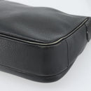 Burberrys Shoulder Bag Leather Black Gold Tone Auth ka5370-12