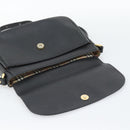 Burberrys Shoulder Bag Leather Black Gold Tone Auth ka5370-14