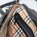 Burberrys Shoulder Bag Leather Black Gold Tone Auth ka5370-18