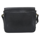 Burberrys Shoulder Bag Leather Black Gold Tone Auth ka5370-3