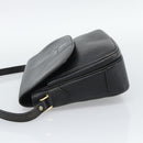 Burberrys Shoulder Bag Leather Black Gold Tone Auth ka5370-4